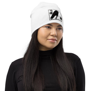 Crow illustration Beanie