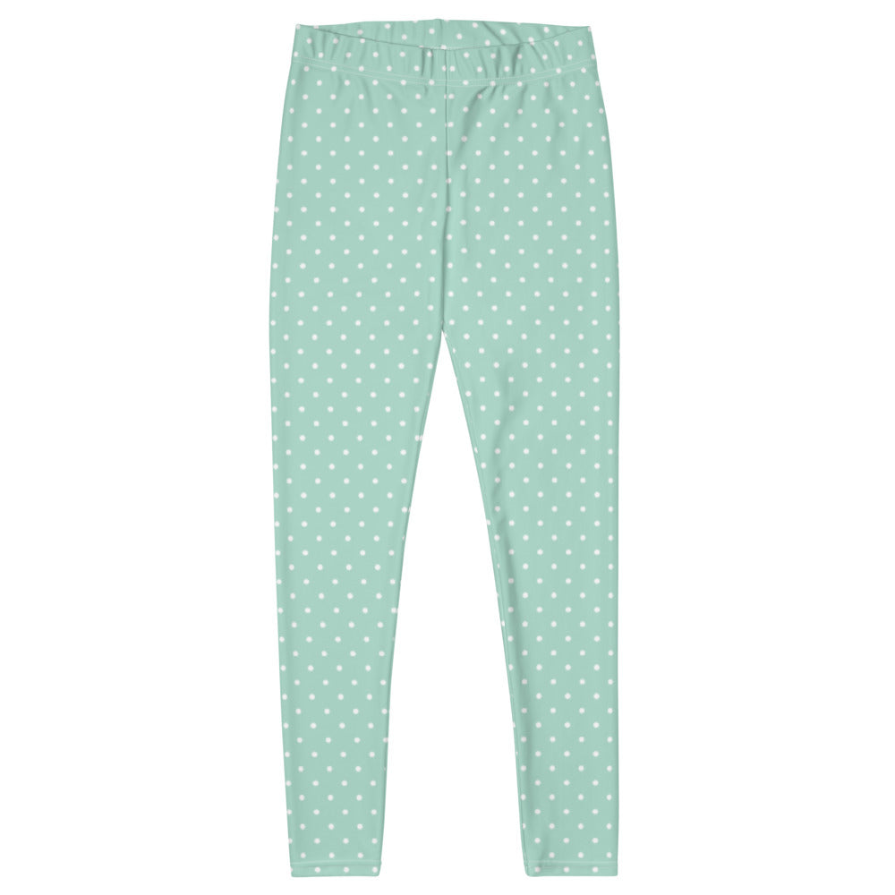 Turquoise Polka Dots Women's Leggings