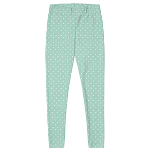 Turquoise Polka Dots Women's Leggings