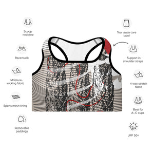 Cedar Trees Spring Collection Padded Sports Bra