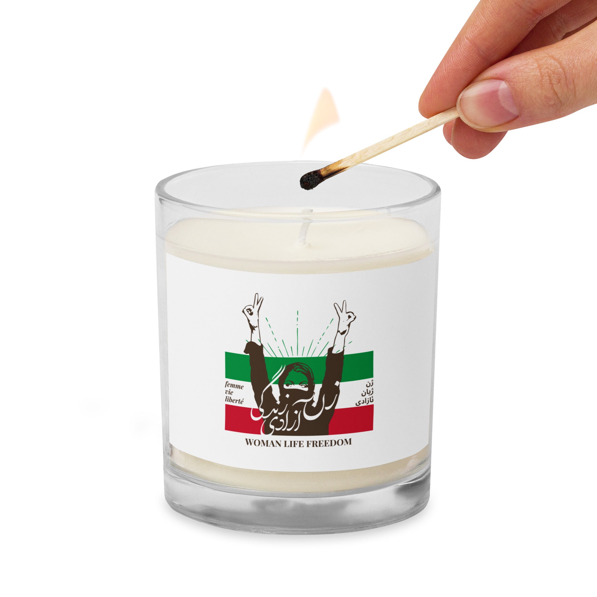 Woman Life Freedom Glass jar soy wax candle