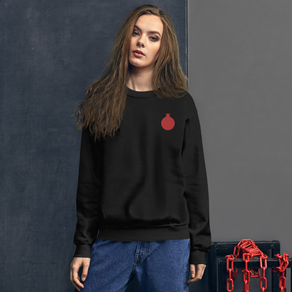 Embroidered Pomegranate Unisex Sweatshirt (2 colors)