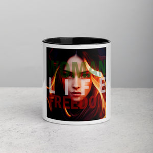 Woman Life Freedom Ceramic Mug with Color Inside