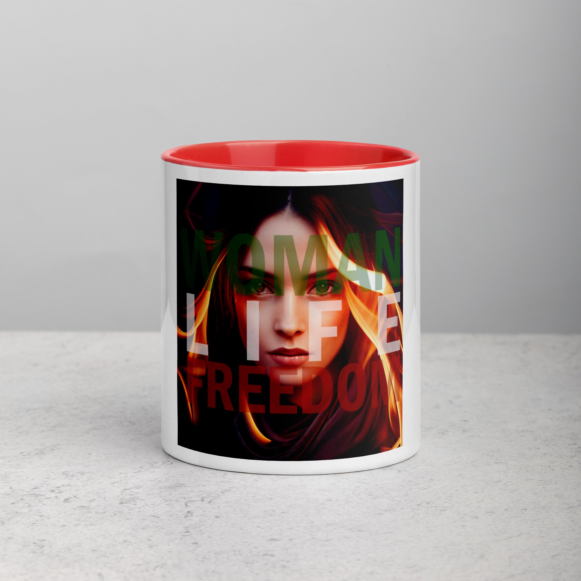 Woman Life Freedom Ceramic Mug with Color Inside