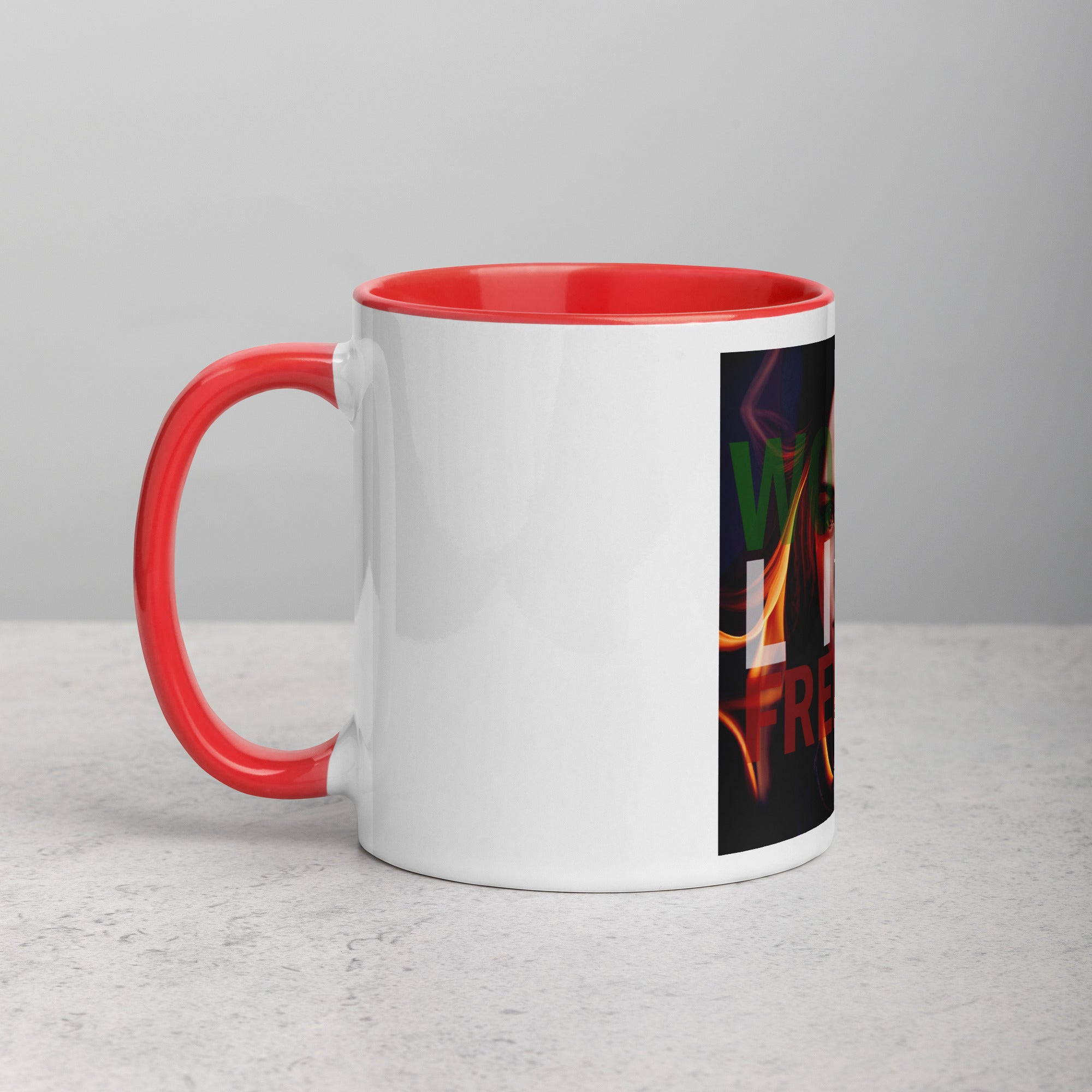Woman Life Freedom Ceramic Mug with Color Inside